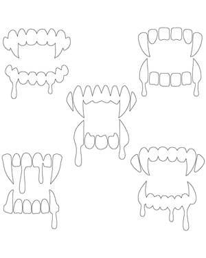 Dripping Vampire Teeth Patterns
