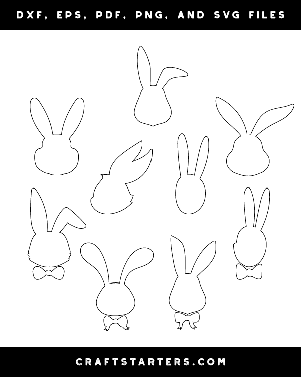 easter bunny face outline