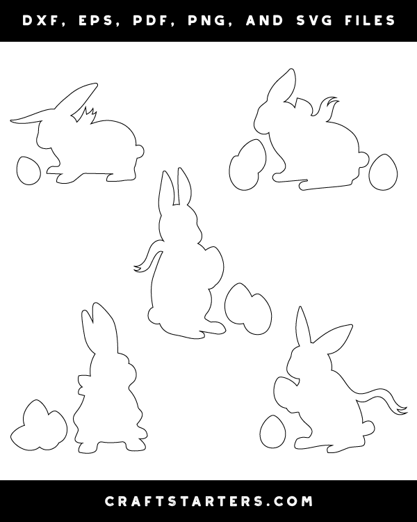 Download Easter Bunny Outline Patterns: DFX, EPS, PDF, PNG, and SVG ...