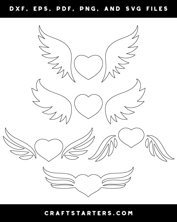 Elegant Winged Heart Patterns