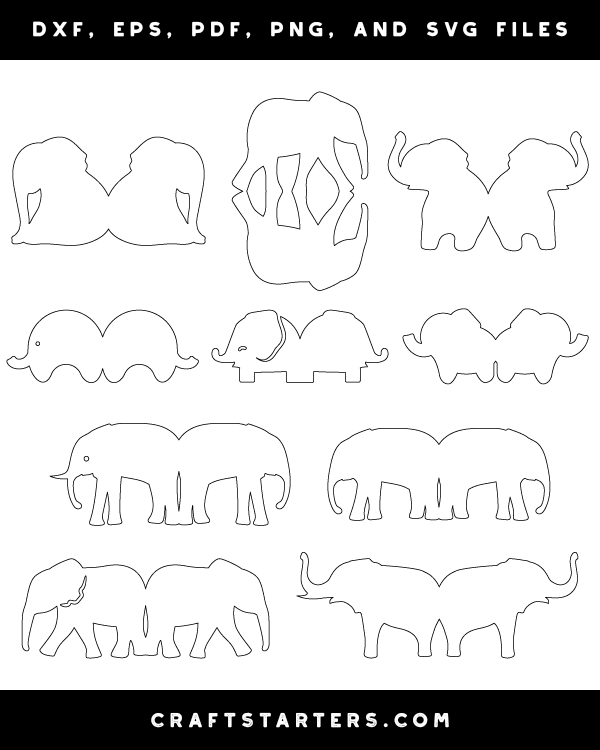 Elephant-Shaped Card Patterns