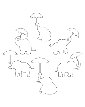 Elephant With Umbrella Patterns