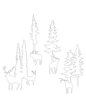 Elk And Tree Patterns