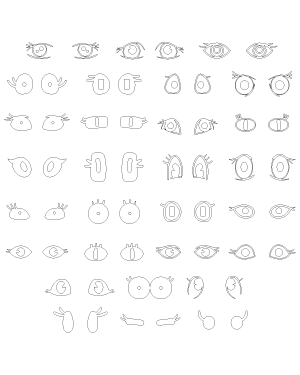 Female Cartoon Eyes Patterns