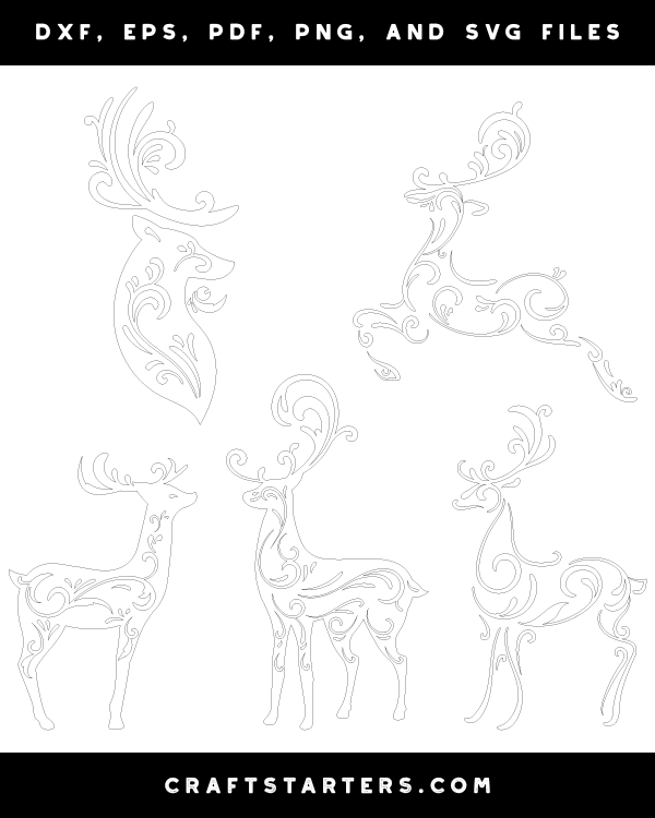Filigree Christmas Reindeer Patterns