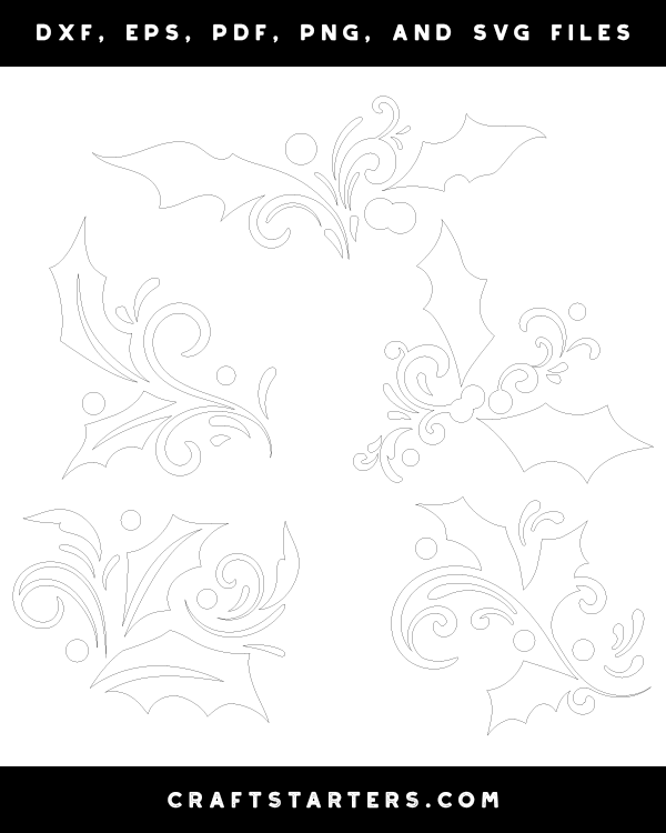 Filigree Holly and Ivy Patterns