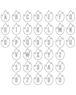 Flame Letter and Number Patterns