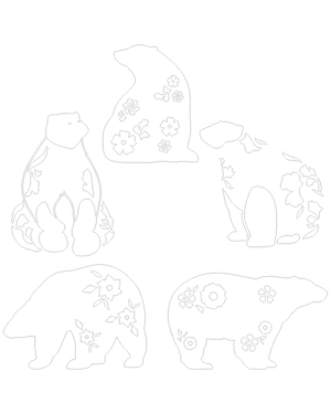 Floral Polar Bear Patterns