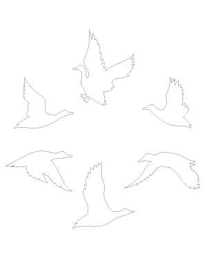 Duck Side View Outline Patterns: DFX, EPS, PDF, PNG, and SVG Cut Files