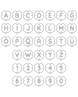 Four Leaf Clover Letter and Number Patterns