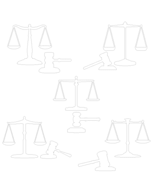 Gavel and Scales of Justice Patterns