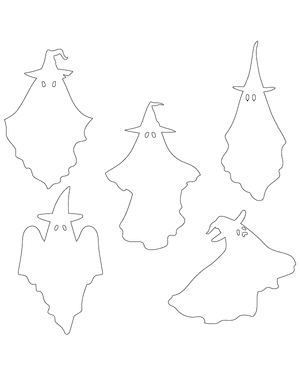 Ghost Wearing Witch Hat Patterns