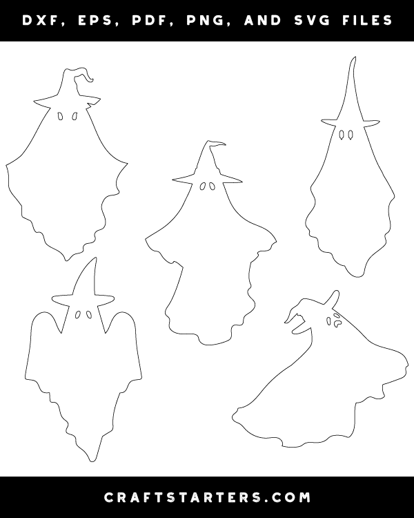 Ghost Wearing Witch Hat Patterns