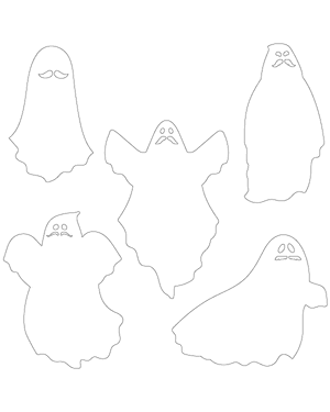 Ghost With Mustache Patterns