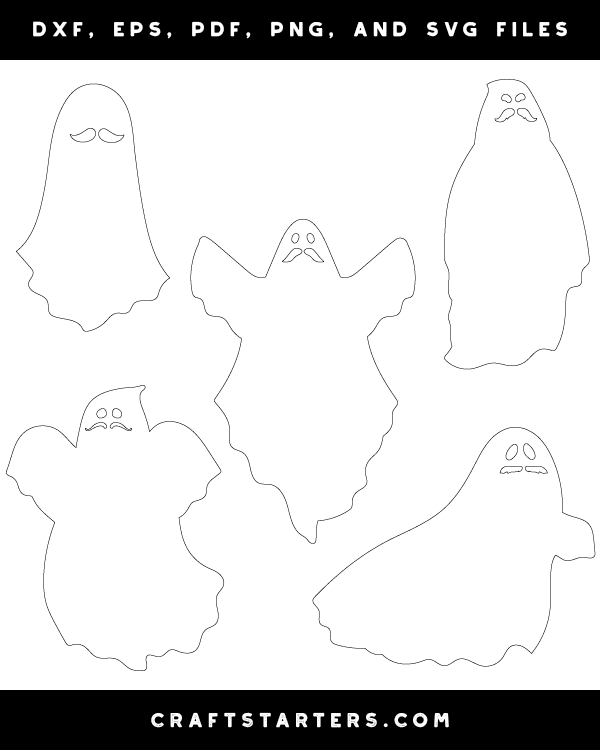 Ghost With Mustache Patterns