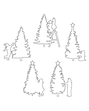 Girl Decorating A Christmas Tree Patterns