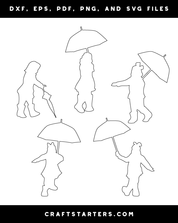 Girl With Umbrella Patterns