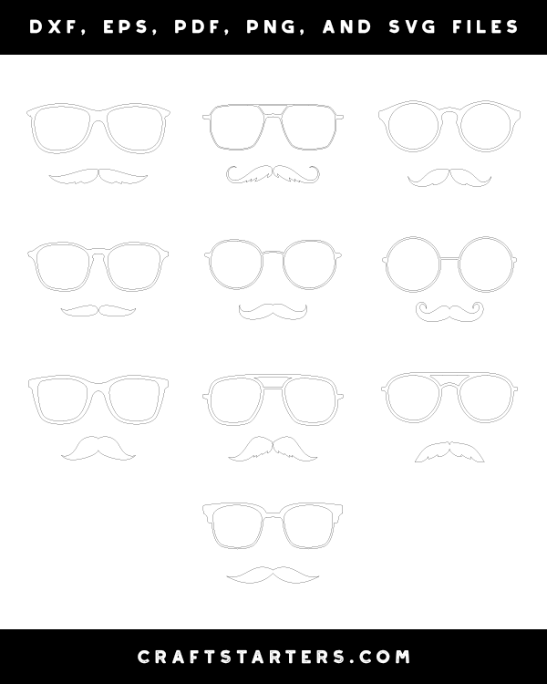 Glasses And Mustache Patterns
