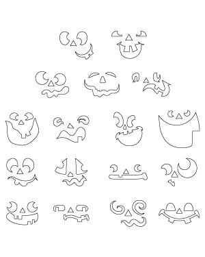 Goofy Jack-O'-Lantern Face Patterns