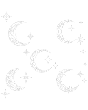 Gothic Moon and Stars Patterns