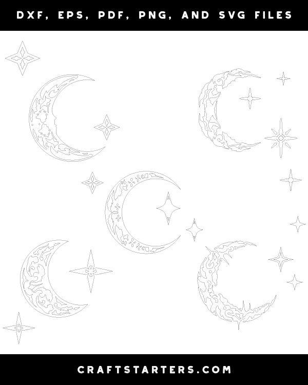 Gothic Moon and Stars Patterns