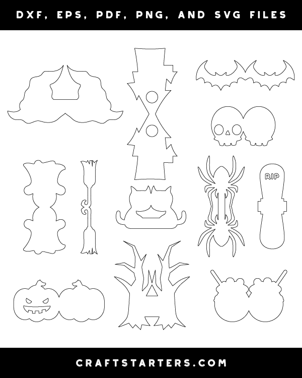 Download Halloween Card Outline Patterns Dfx Eps Pdf Png And Svg Cut Files