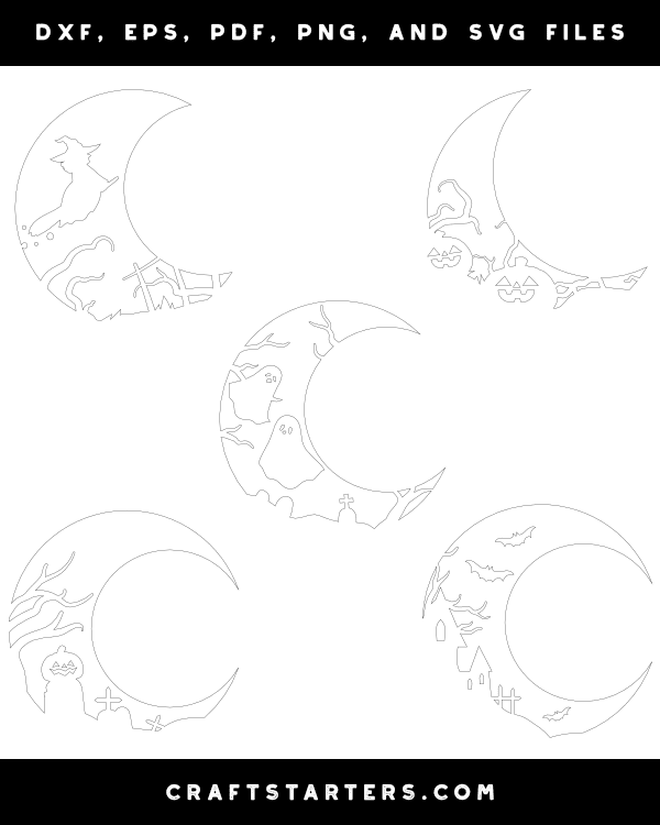 Halloween Crescent Moon Patterns