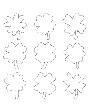 Hand Drawn Four Leaf Clover Patterns