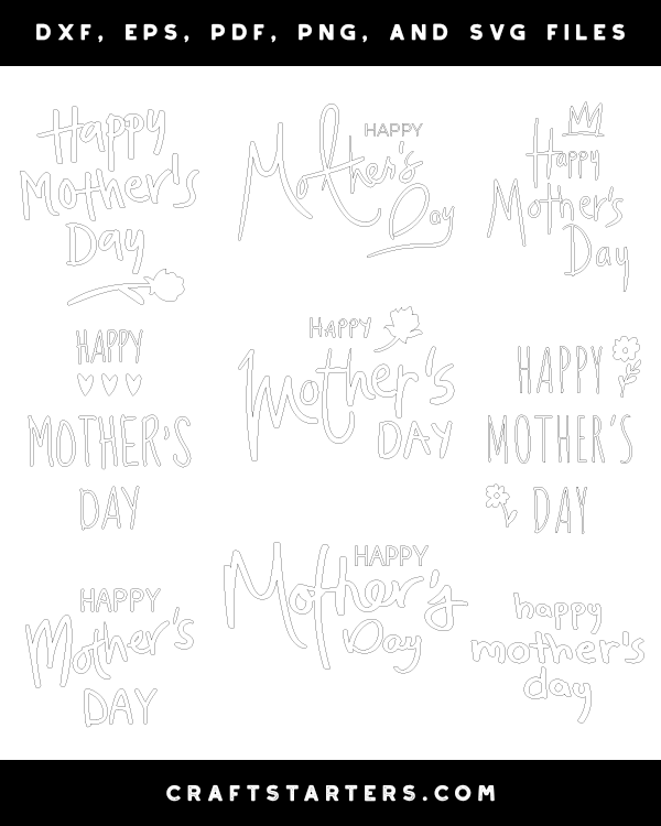 Hand-Drawn Happy Mother's Day Patterns