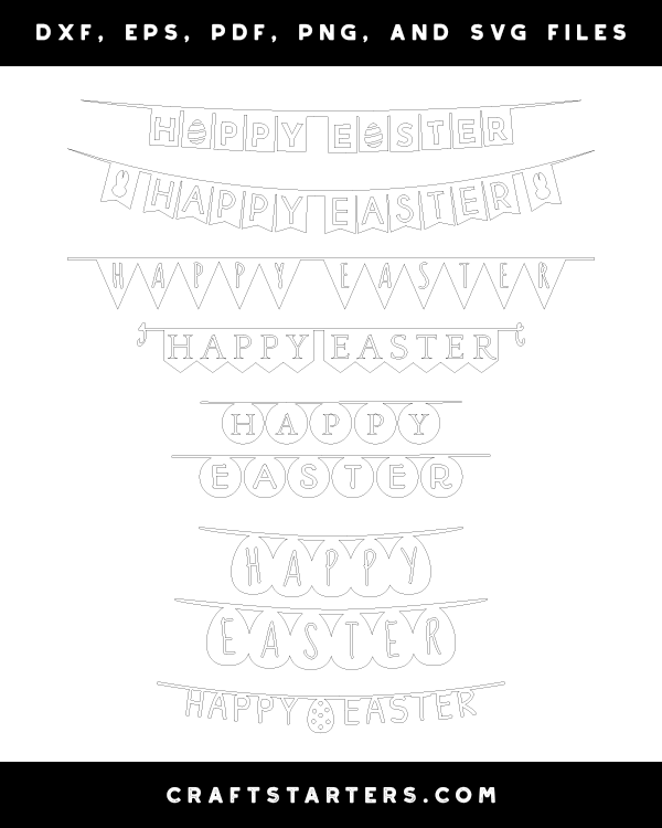 Happy Easter Bunting Banner Patterns