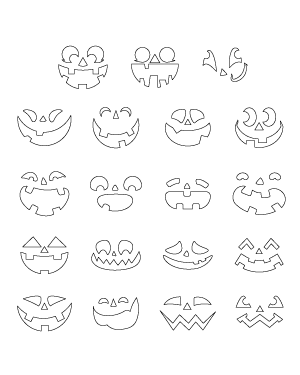 Happy Jack-o'-lantern Face Patterns