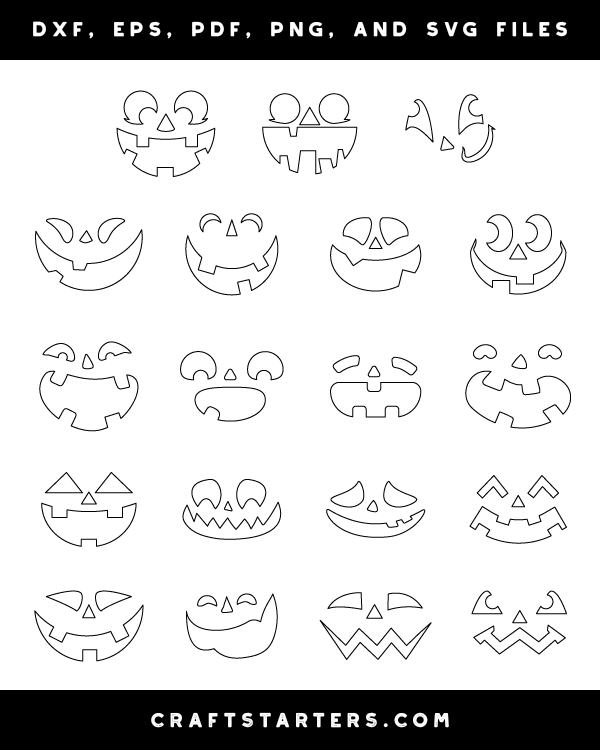 Happy Jack-o'-lantern Face Patterns