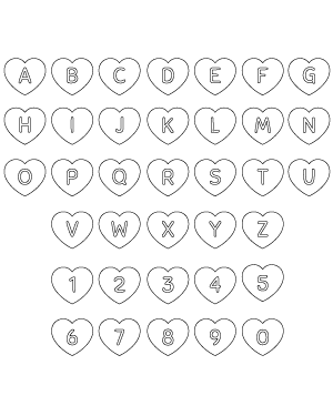 Heart Letter and Number Patterns