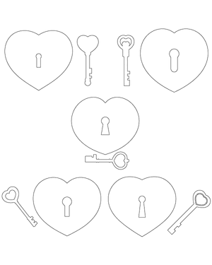 Heart Lock and Key Patterns