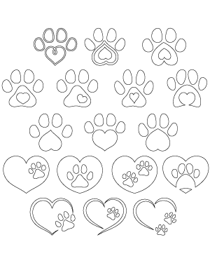 Heart Paw Print Patterns