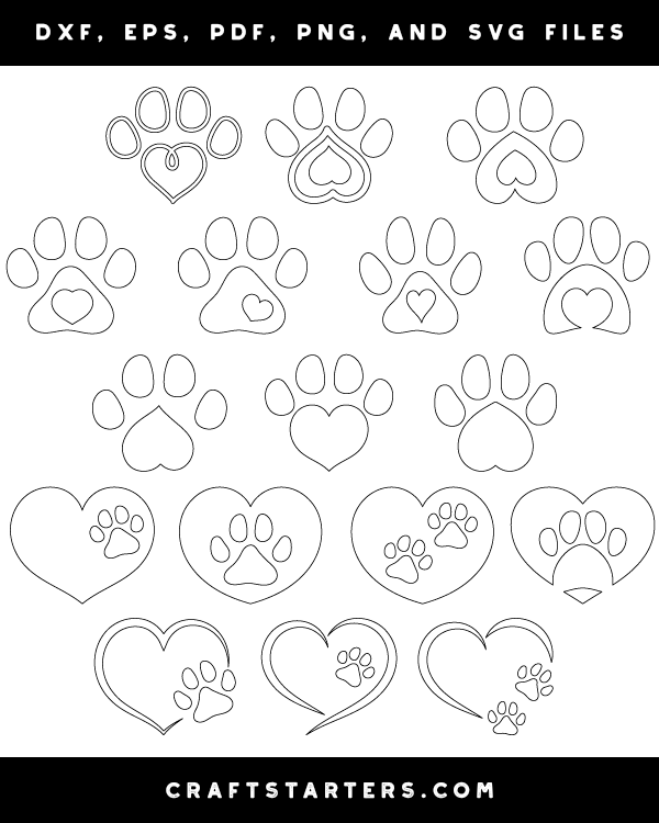 Heart Paw Print Patterns
