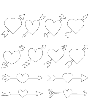 Heart Pierced With Arrow Patterns