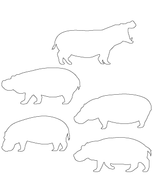 Hippo Side View Patterns