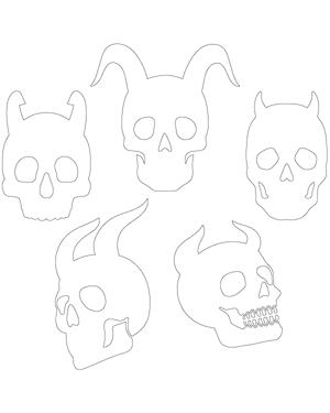 Horned Human Skull Patterns