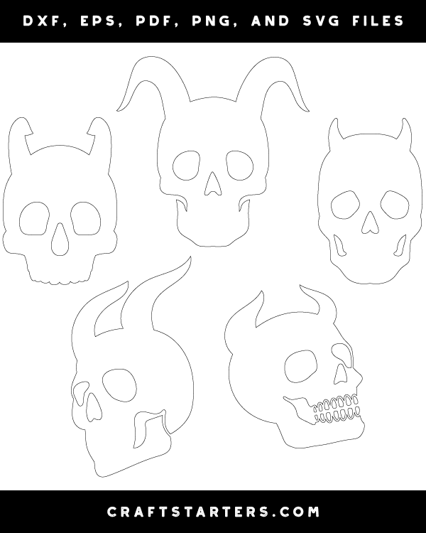 Horned Human Skull Patterns