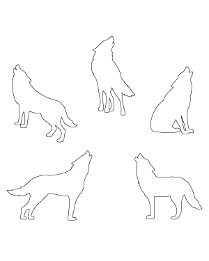 Howling Wolf And Forest Outline Patterns: DFX, EPS, PDF, PNG, and SVG ...