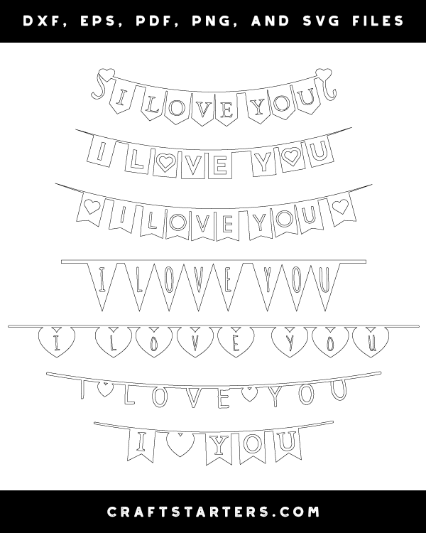 I Love You Bunting Banner Patterns