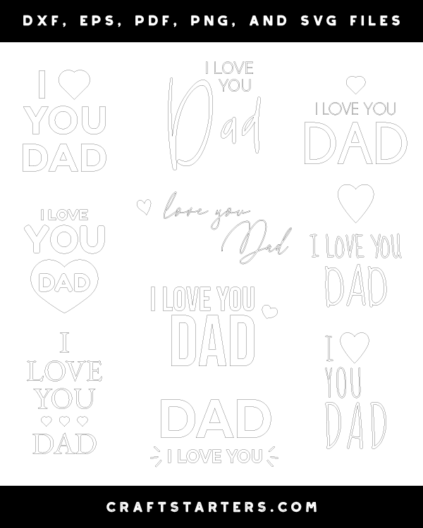 I Love You Dad Patterns