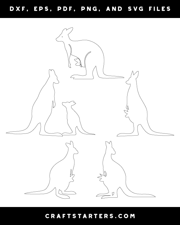 Kangaroo With Joey Patterns