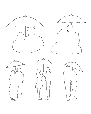 Man And Woman With Umbrella Patterns