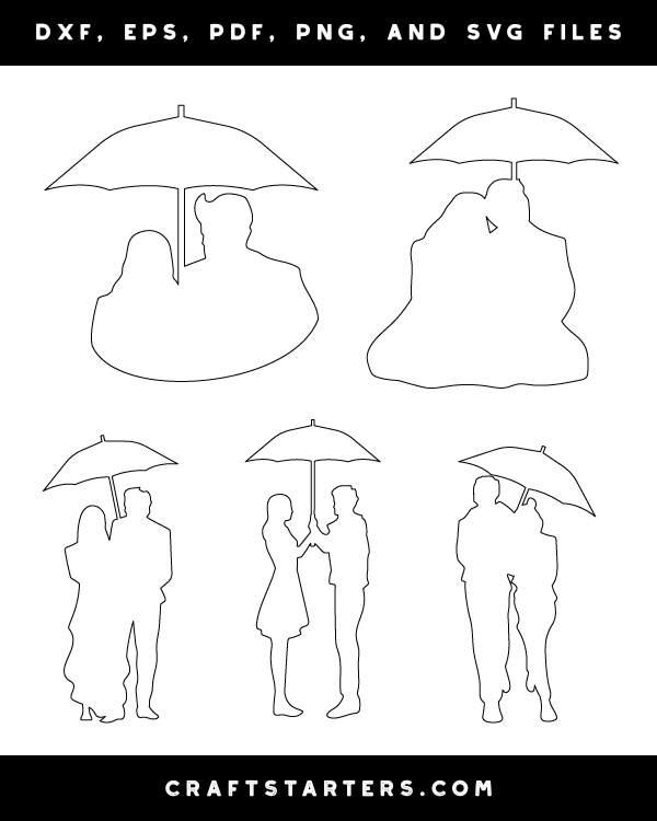 Man And Woman With Umbrella Patterns