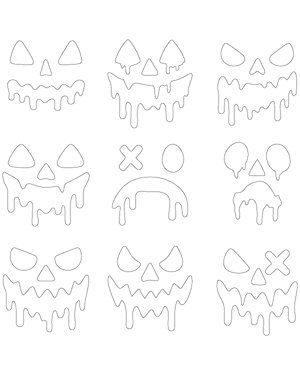 Melting Jack-o'-lantern Face Patterns