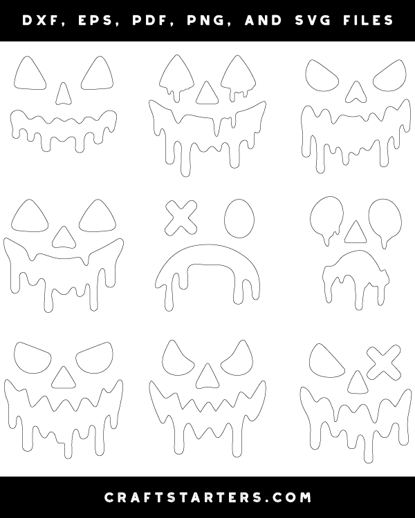 Melting Jack-o'-lantern Face Patterns