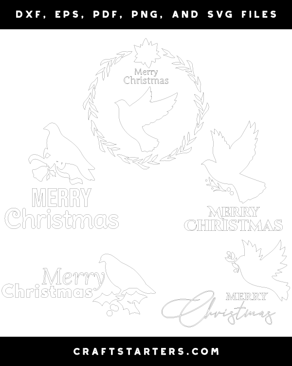 Merry Christmas Dove Patterns