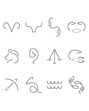 Minimalist Zodiac Sign Patterns